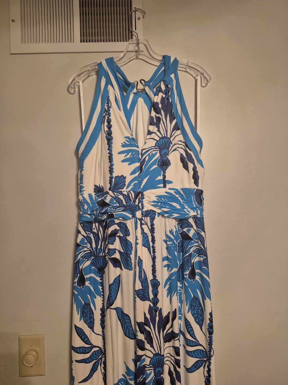 Lilly Pulitzer White Maxi Dress with Blue Tropical Print - Picture 6 of 6